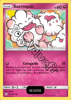 Carte Pokémon Sucroquin Reverse n°153 de la série Éclipse Cosmique