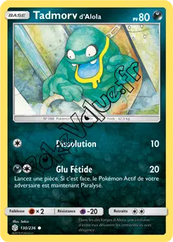 Carte Pokémon Tadmorv d’Alola n°130 de la série Éclipse Cosmique
