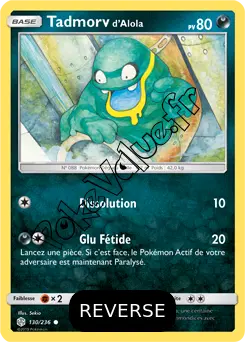 Carte Pokémon Tadmorv d’Alola Reverse n°130 de la série Éclipse Cosmique