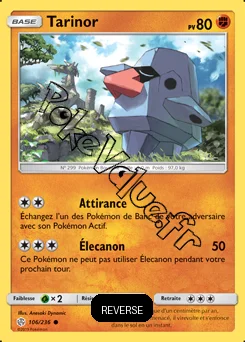 Carte Pokémon Tarinor Reverse n°106 de la série Éclipse Cosmique