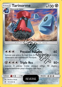 Carte Pokémon Tarinorme Reverse n°141 de la série Éclipse Cosmique