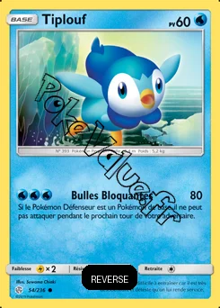 Carte Pokémon Tiplouf Reverse n°54 de la série Éclipse Cosmique