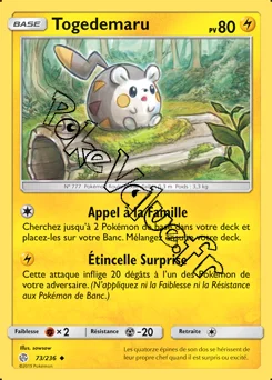 Carte Pokémon Togedemaru  n°73 de la série Éclipse Cosmique