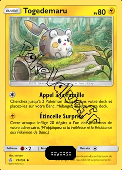 Carte Pokémon Togedemaru  Reverse n°73 de la série Éclipse Cosmique