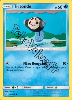 Carte Pokémon Tritonde n°58 de la série Éclipse Cosmique
