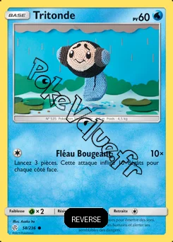 Carte Pokémon Tritonde Reverse n°58 de la série Éclipse Cosmique