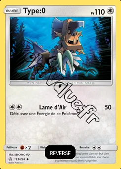 Carte Pokémon Type:0 Reverse n°183 de la série Éclipse Cosmique