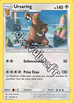 Carte Pokémon Ursaring  n°172 de la série Éclipse Cosmique