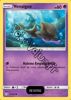 Carte Pokémon Venalgue Reverse n°91 de la série Éclipse Cosmique