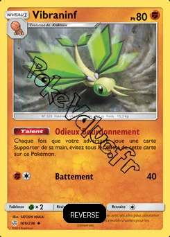 Carte Pokémon Vibraninf Reverse n°109 de la série Éclipse Cosmique