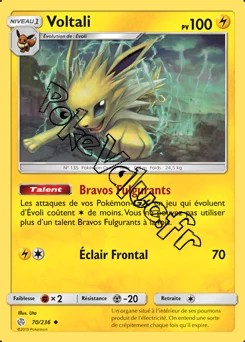Carte Pokémon Voltali n°70 de la série Éclipse Cosmique