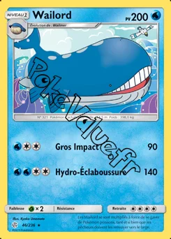 Carte Pokémon Wailord  n°46 de la série Éclipse Cosmique