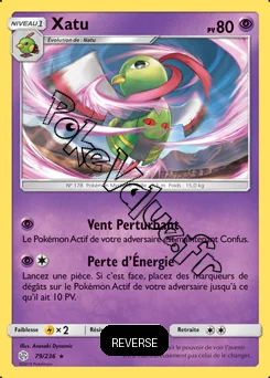 Carte Pokémon Xatu  Reverse n°79 de la série Éclipse Cosmique