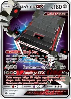 Carte Pokémon Ama-Ama GX n°102 de la série Tempête Céleste