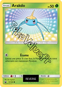 Carte Pokémon Arakdo Reverse n°15 de la série Tempête Céleste