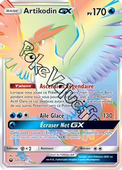 Carte Pokémon Artikodin GX n°171 de la série Tempête Céleste
