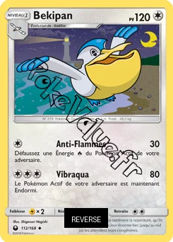 Carte Pokémon Bekipan Reverse n°112 de la série Tempête Céleste