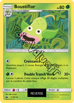 Carte Pokémon Boustiflor  Reverse n°2 de la série Tempête Céleste
