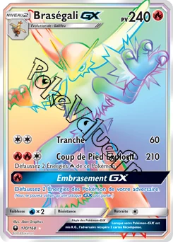 Carte Pokémon Braségali GX n°170 de la série Tempête Céleste