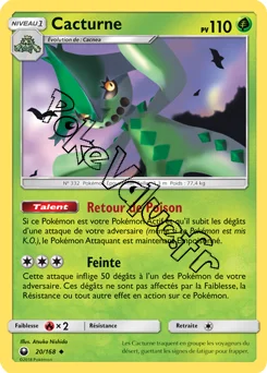 Carte Pokémon Cacturne  n°20 de la série Tempête Céleste
