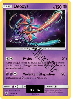 Carte Pokémon Deoxys  Reverse n°67 de la série Tempête Céleste