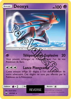 Carte Pokémon Deoxys  Reverse n°69 de la série Tempête Céleste