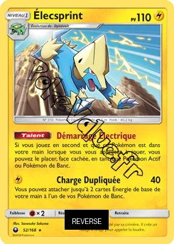 Carte Pokémon Élecsprint Reverse n°52 de la série Tempête Céleste