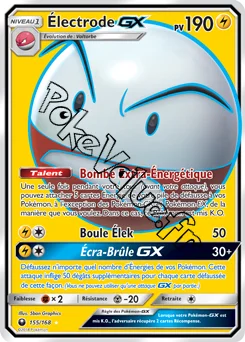 Carte Pokémon Électrode GX n°155 de la série Tempête Céleste