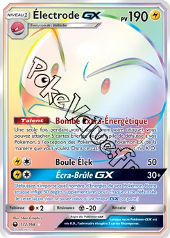 Carte Pokémon Électrode GX n°172 de la série Tempête Céleste