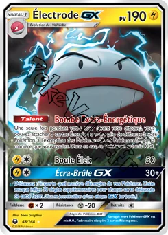 Carte Pokémon Électrode GX n°48 de la série Tempête Céleste