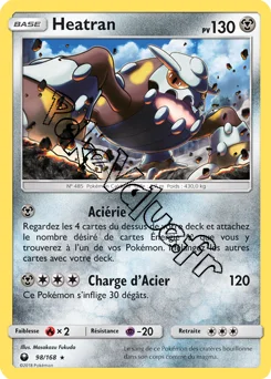 Carte Pokémon Heatran  n°98 de la série Tempête Céleste