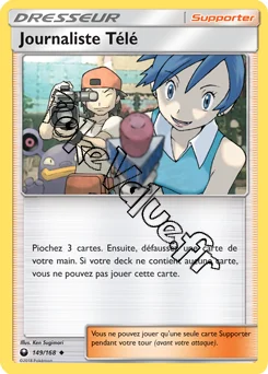 Carte Pokémon Journaliste Télé n°149 de la série Tempête Céleste