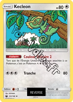 Carte Pokémon Kecleon  Reverse n°122 de la série Tempête Céleste