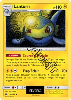Carte Pokémon Lanturn  Reverse n°50 de la série Tempête Céleste