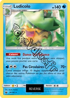 Carte Pokémon Ludicolo  Reverse n°38 de la série Tempête Céleste