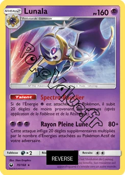 Carte Pokémon Lunala  Reverse n°70 de la série Tempête Céleste