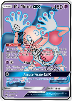 Carte Pokémon M. Mime GX n°156 de la série Tempête Céleste