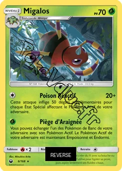 Carte Pokémon Migalos  Reverse n°6 de la série Tempête Céleste
