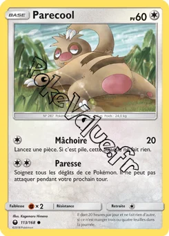 Carte Pokémon Parecool  n°113 de la série Tempête Céleste