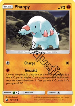 Carte Pokémon Phanpy  n°72 de la série Tempête Céleste