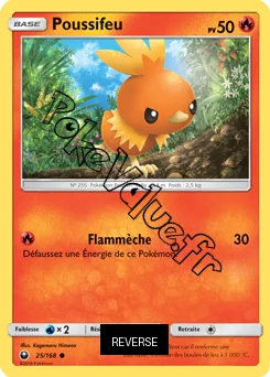 Carte Pokémon Poussifeu Reverse n°25 de la série Tempête Céleste