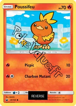 Carte Pokémon Poussifeu Reverse n°26 de la série Tempête Céleste