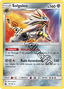 Carte Pokémon Solgaleo  n°99 de la série Tempête Céleste