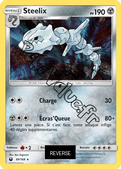 Carte Pokémon Steelix  Reverse n°89 de la série Tempête Céleste