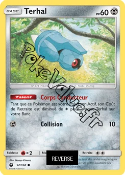 Carte Pokémon Terhal Reverse n°92 de la série Tempête Céleste