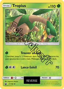Carte Pokémon Tropius  Reverse n°21 de la série Tempête Céleste