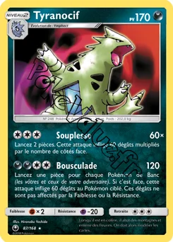 Carte Pokémon Tyranocif n°87 de la série Tempête Céleste