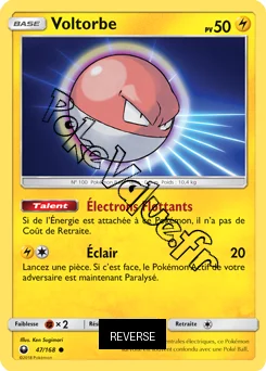 Carte Pokémon Voltorbe  Reverse n°47 de la série Tempête Céleste
