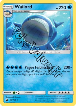 Carte Pokémon Wailord  n°40 de la série Tempête Céleste