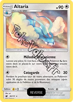 Carte Pokémon Altaria  Reverse n°80 de la série Invasion Carmin